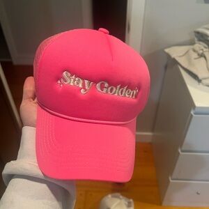 Pink 'Stay Golden' Cap